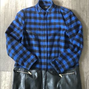 ZARA - Wool/Faux leather mid length jacket